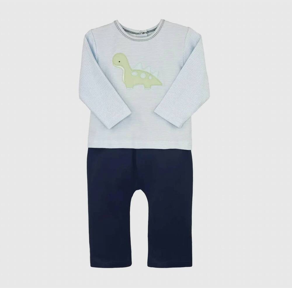 NEW PETIT AMI ZUBELS boy's dinosaur pant set in blue